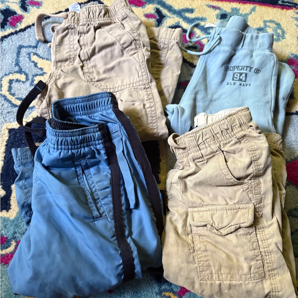 GAP Kids Old Navy Blue and Khaki Joggers & Sweatpants Bundle lot 2 years pants